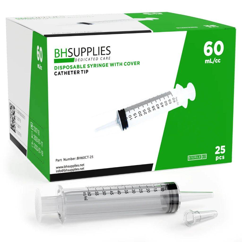 60mL Sterile Catheter Tip Syringe - Box of 25