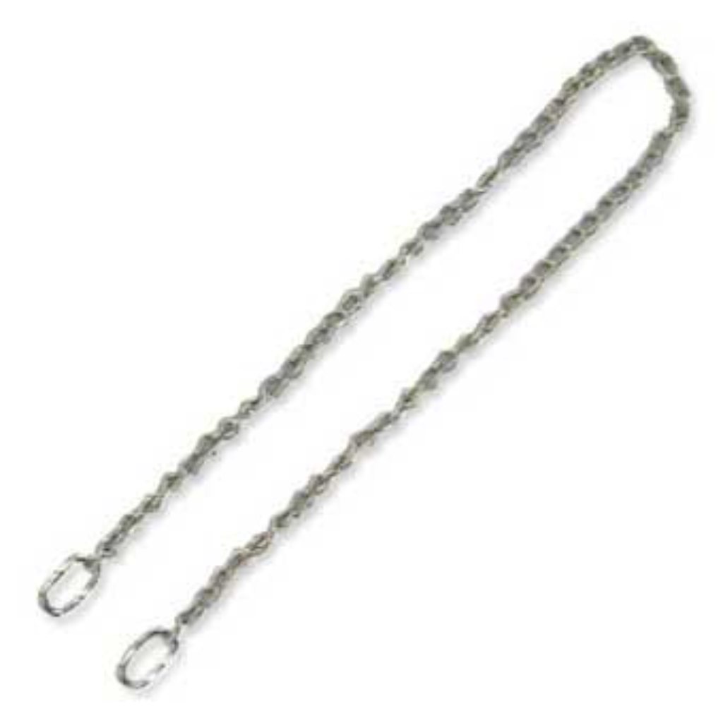 Zinc-plated OB Chain 3101 with high strength, rust-resistant finish; used for veterinary equine birthing assistance.