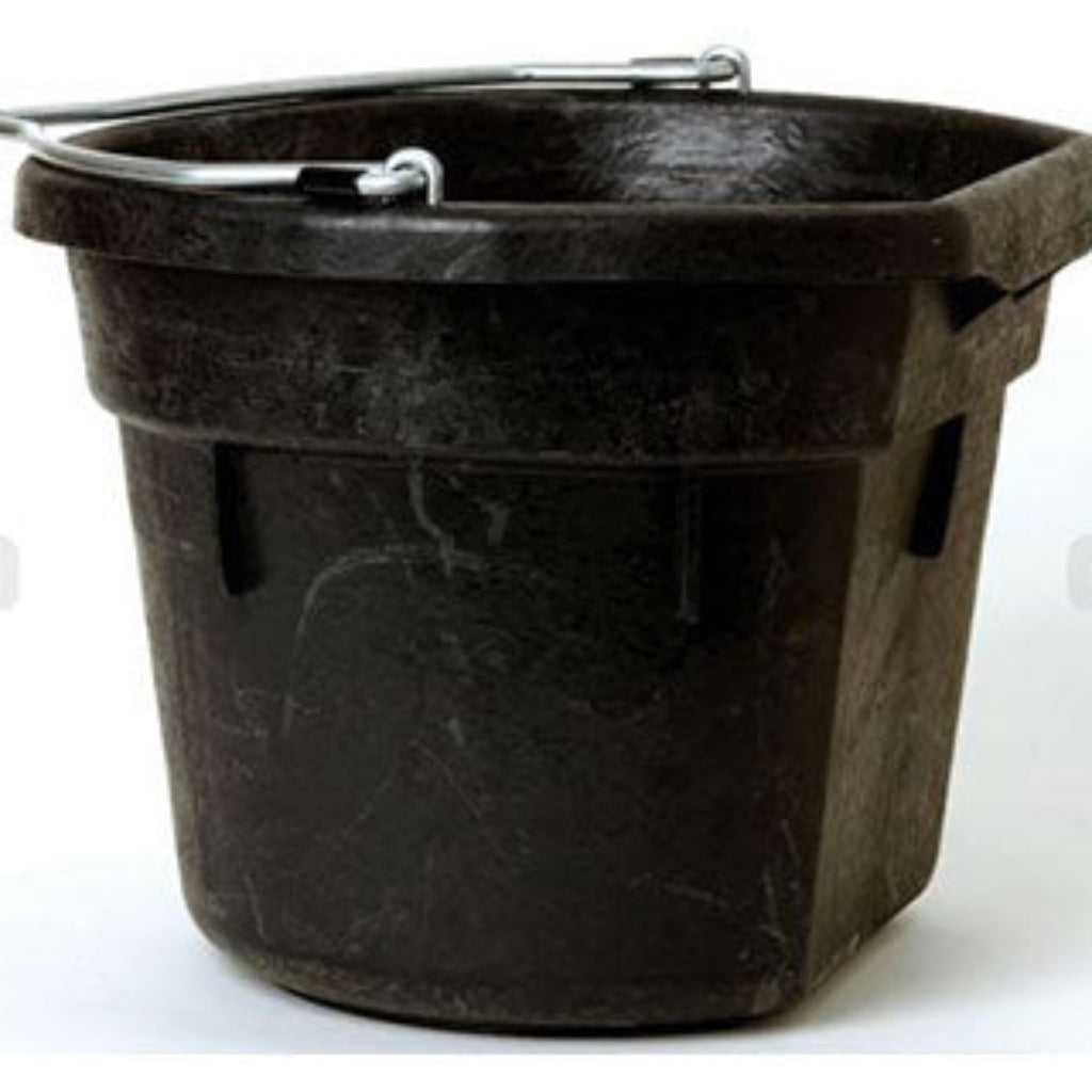Rubber Flat Back Water Bucket - 18 Quarts