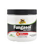 Fungasol ointment jar with black lid on a white background