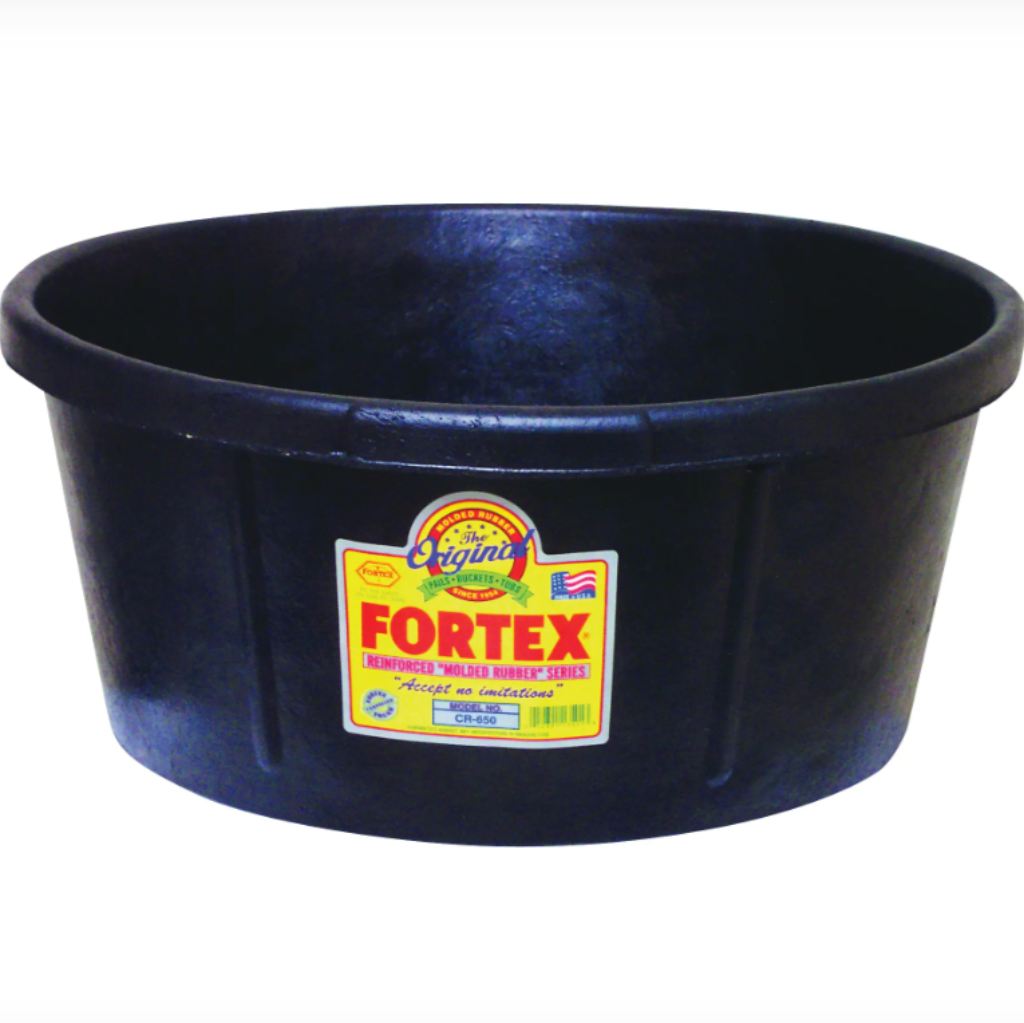 FORTEX-FORTIFLEX UTILITY LIVESTOCK FEEDER 6.5 GAL BLACK RUBBER