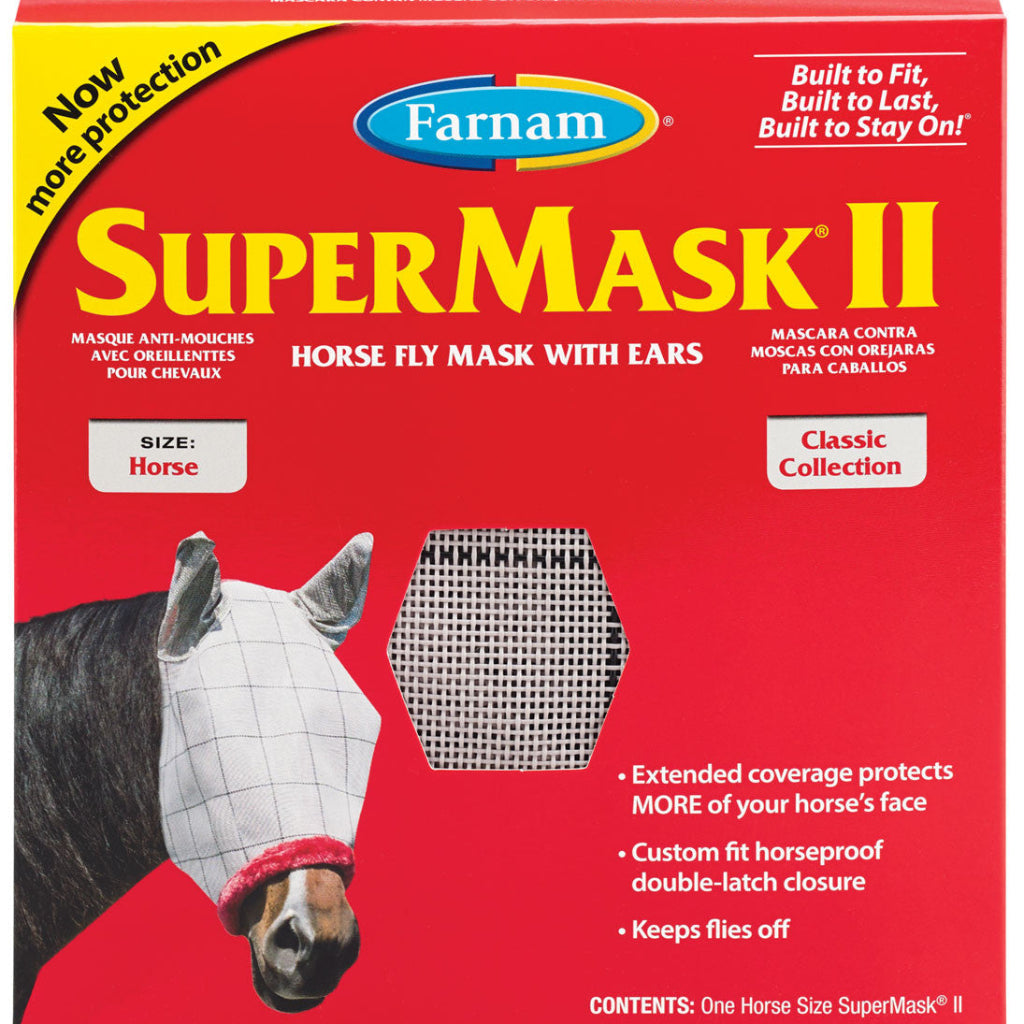 SuperMask® II Fly Mask W/ Ears - Horse Size